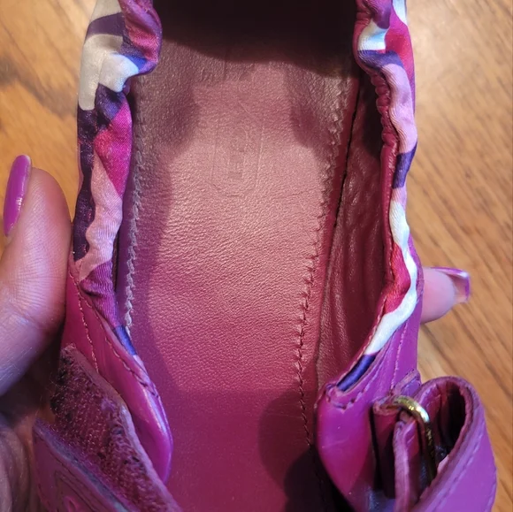 Coach CC Signature Pink Purple White Leather Fabric Ballet Flat… - Picture 5 of 8